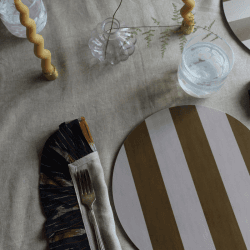 Image showing the Stripe Placemat, D28cm, Ochre product.