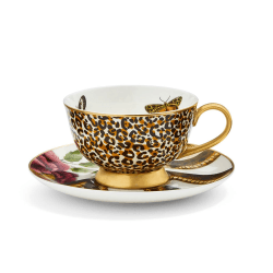 Image showing the Creatures of Curiosity Tea Cup & Saucer Coupe, White product.