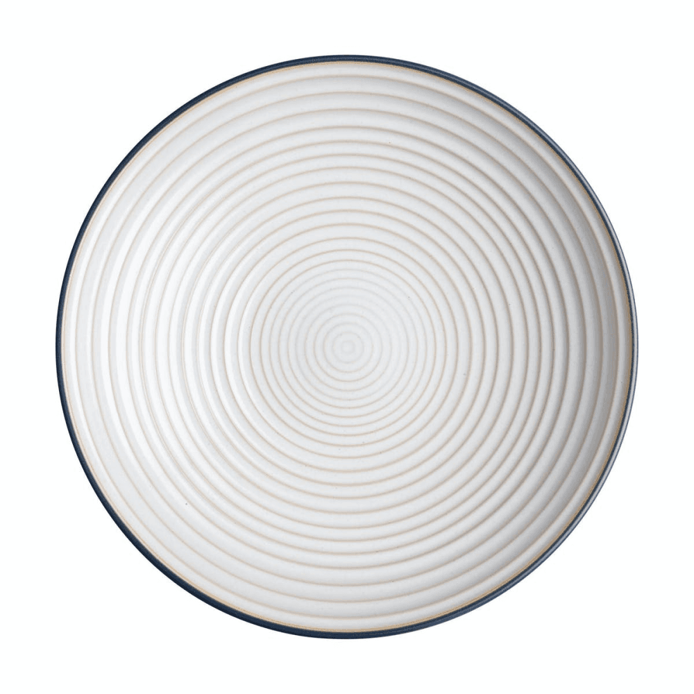 Studio Grey Large ridged bowl, 31 x 7cm, Grey/White