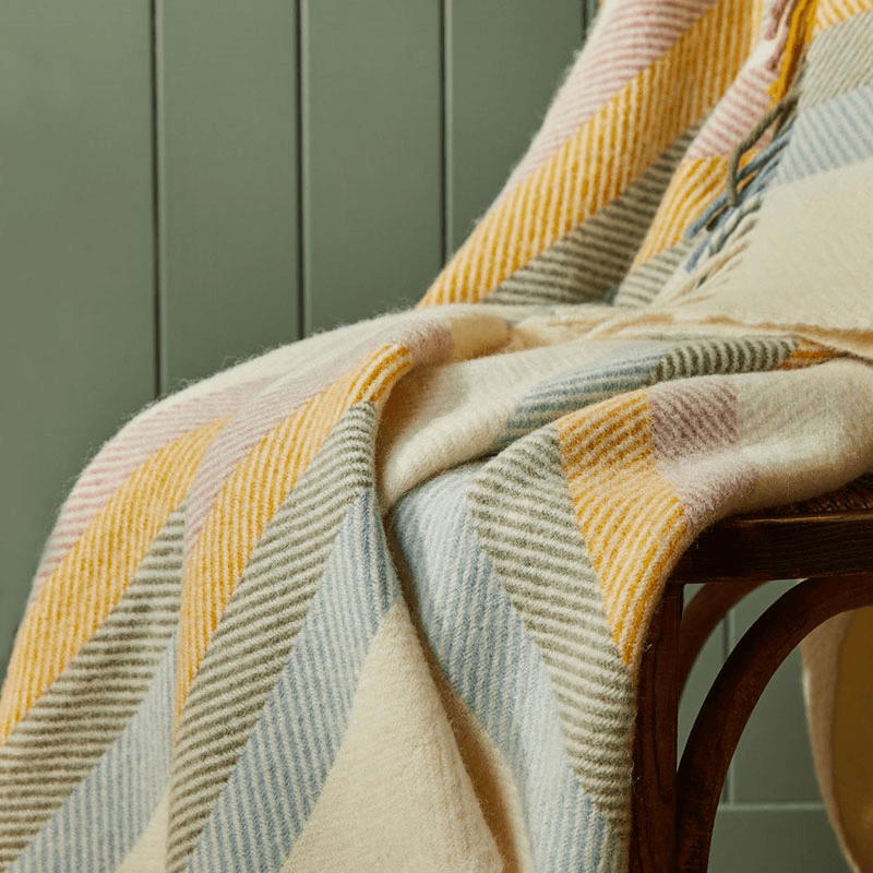 Stripes Throw, 150 x 183cm, Primrose