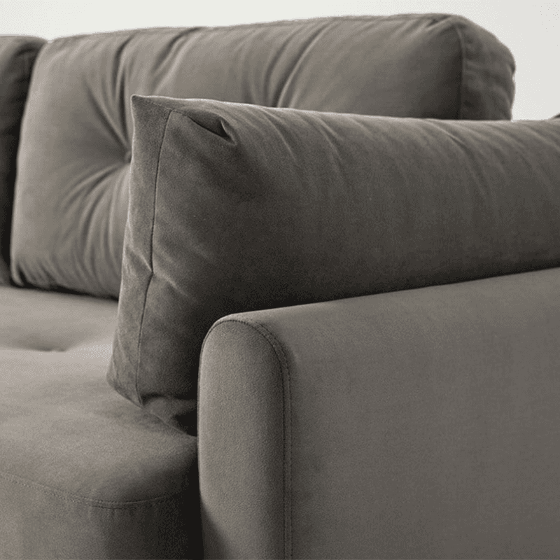 Model 04 3 Seater Velvet Sofa, Elephant