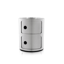 Image showing the Componibili, 2 Door Cabinet, Chrome, Silver product.