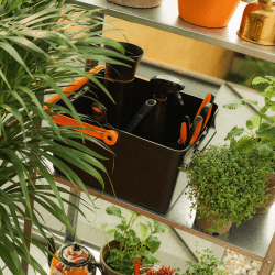 Image showing the Urban Gardening Tool Box, H17.5 x L34.9 x W31.4cm, Black and Orange product.