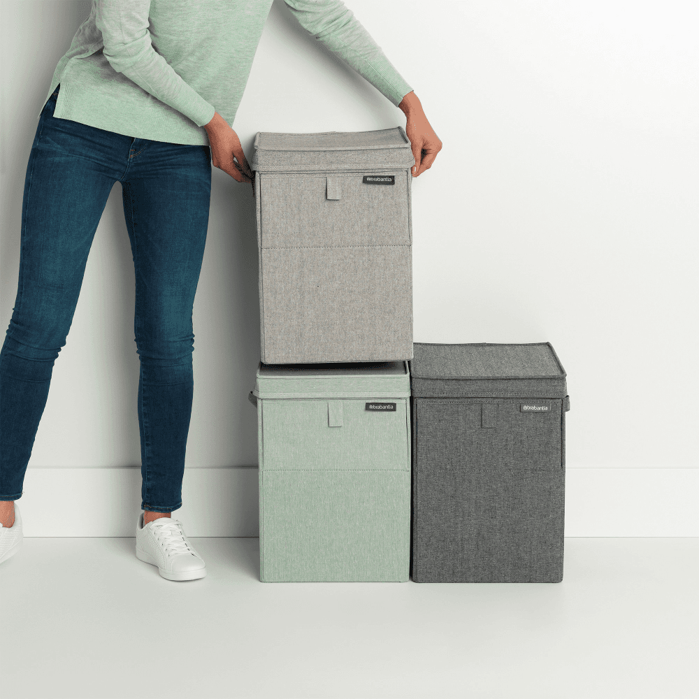 Stackable laundry box, 35 litre, Green