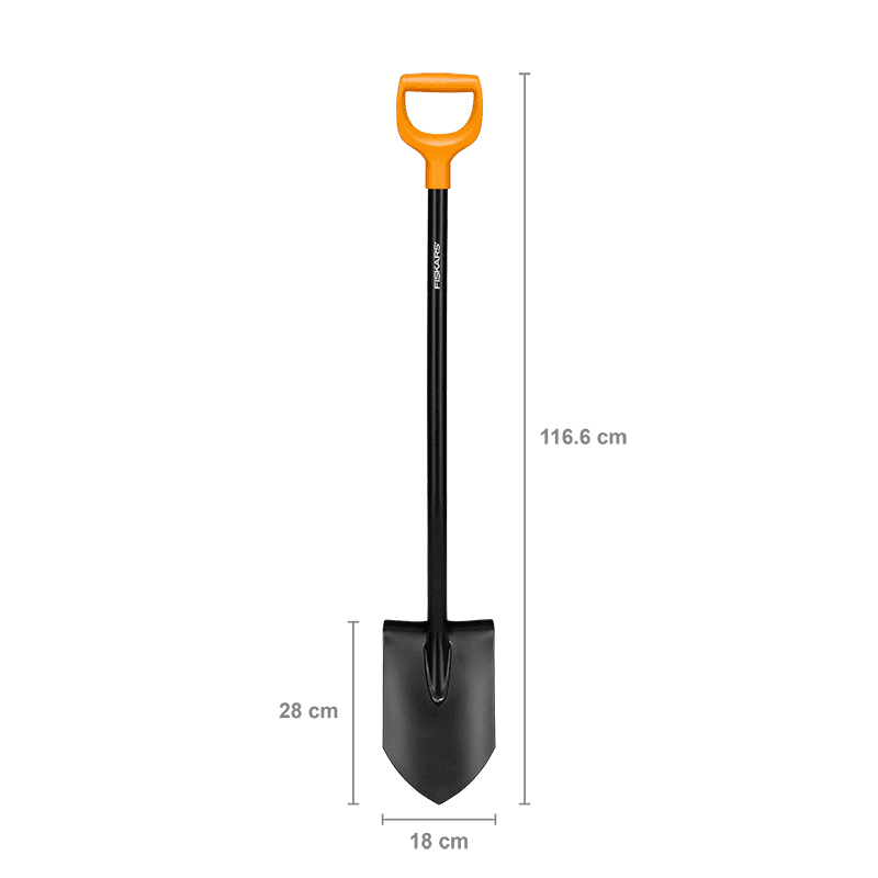 Solid Pointed Spade, L116cm, Black