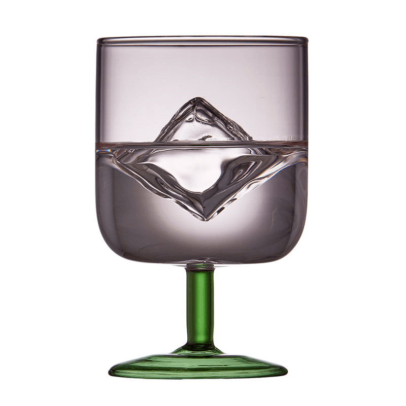 Torino Set of 2 Wine Glasses, 300ml, Pink and Green