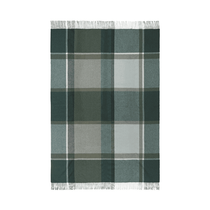 Manhattan Plaid Throw, H200cm x W130cm, Evergreen/Botanic Green