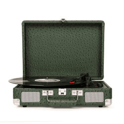 Image showing the Cruiser Deluxe Plus Portable Turntable, Green Ostritch product.
