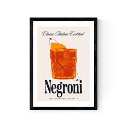 Image showing the HollieGraphik Negroni Framed Print, 63 x 45cm, Red product.