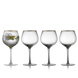 Image showing the Palermo Set of 4 Gin & Tonic Glasses, 650ml, Gold product.