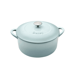 Image showing the Cast Iron Round Casserole Dish, D24cm, Cobalt Blue product.
