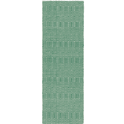 Image showing the Sloan ethnic flatweave runner, 66 x 200cm, green product.