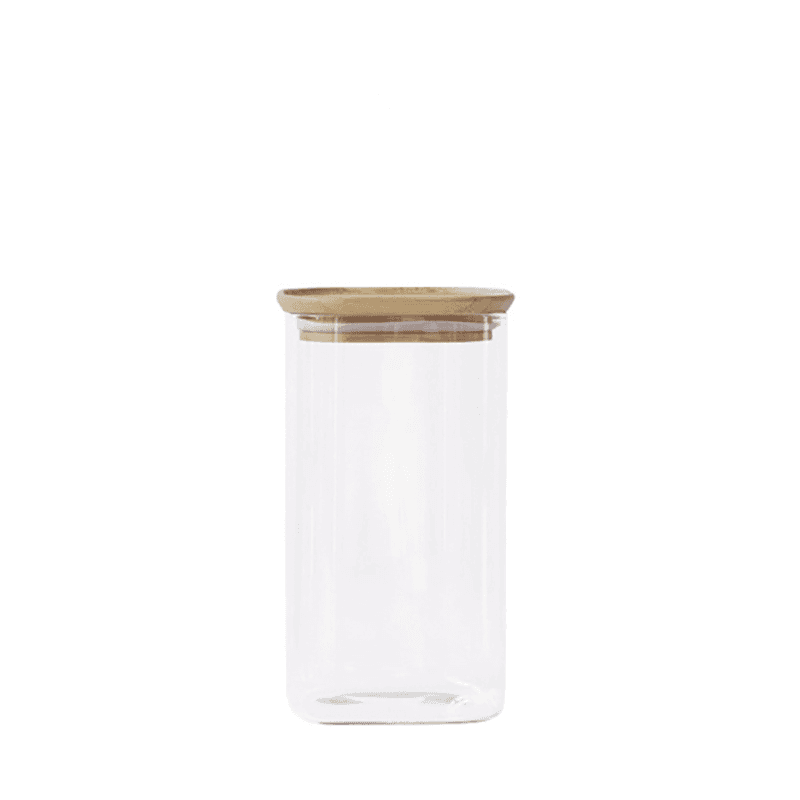 Glass Food Storage With Bamboo Lid, 1.4L, Clear