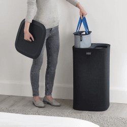 Image showing the Tota Easy-Empty Laundry Basket 60 Litre Black product.