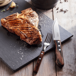 Image showing the Jumbo Steak Knives Set, 6 Piece, Brown product.