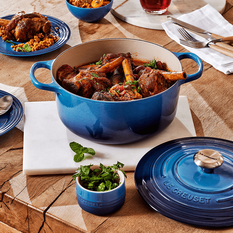 Signature Cast Iron Round Casserole, 20cm, Azure