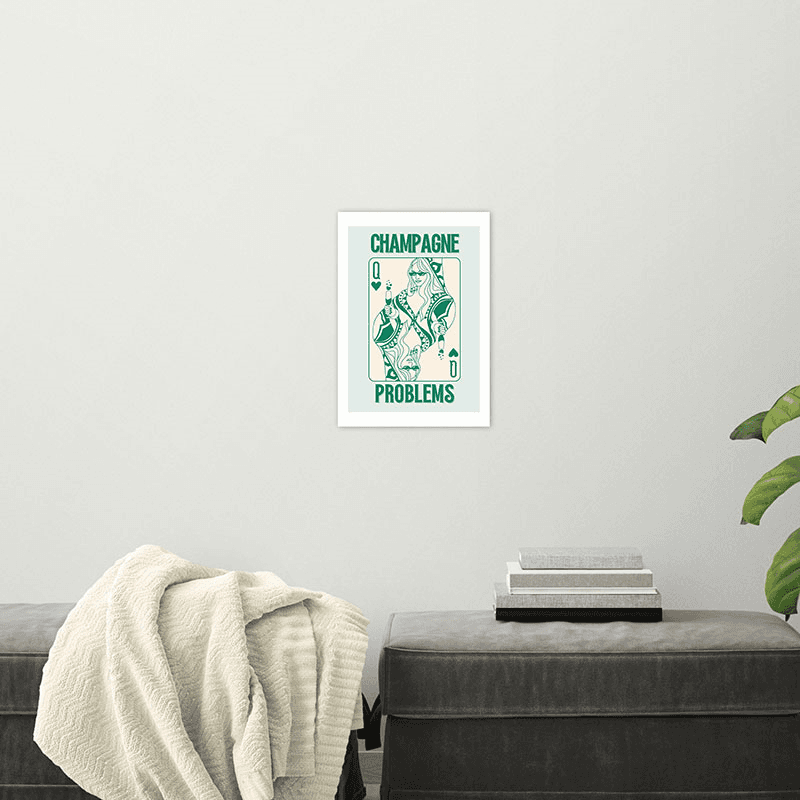 Honey Island Studio Champagne Problems Print, 42 x 30cm, Green