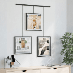 Image showing the Exhibit Set of 3 Hanging Photo Frames, 8 x 10", Black product.