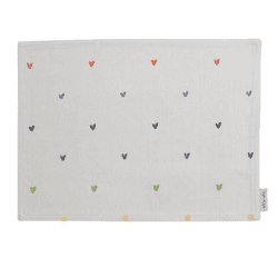 Image showing the Multicoloured Hearts Fabric Placemat product.