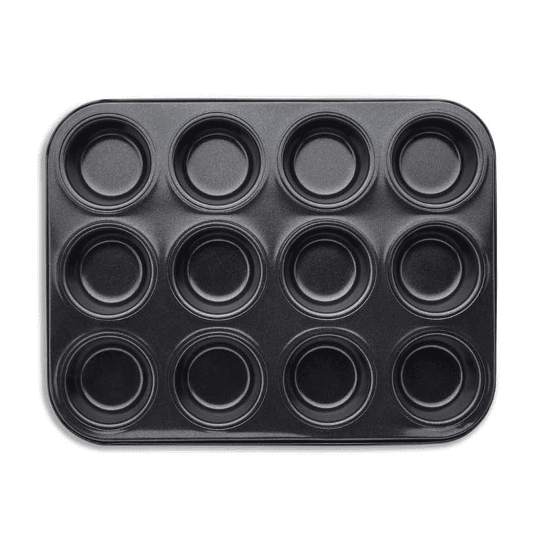 Precision Plus 12 Hole Deep Muffin Tin, Black