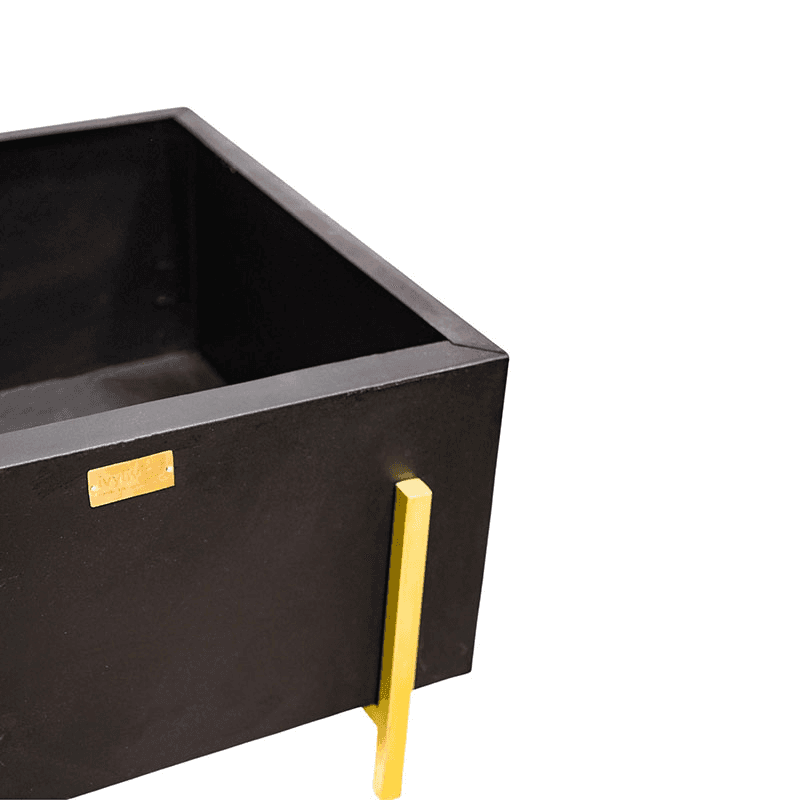 Orion Firebowl, H40 x W62cm, Black/Gold