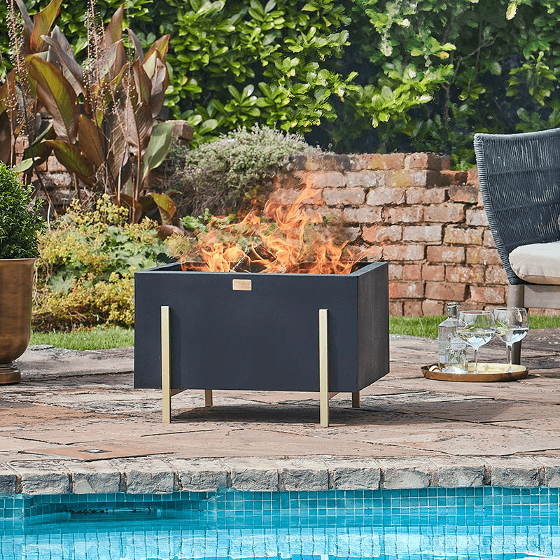 Orion Firebowl, H40 x W62cm, Black/Gold