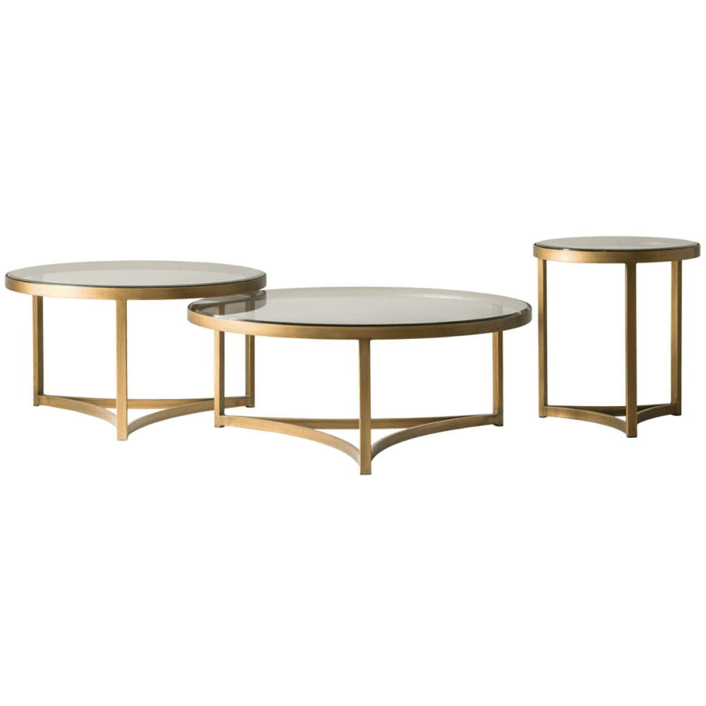 Sundance Large coffee table, H40 x D100cm, Antique Brass