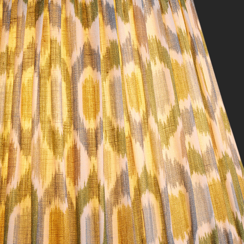 Empire Shade Small Ikat Spot Linen By GP & J Baker, 30cm, Blue/Green