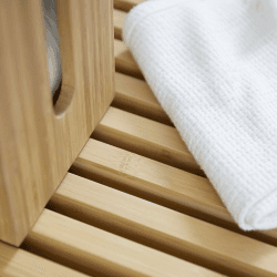 Image showing the Arena Slatted shower mat, H5 x W42.5 x D38cm, Bamboo product.
