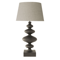Image showing the Minerva Large metal table lamp - base only, 24 x 55cm, Grey product.