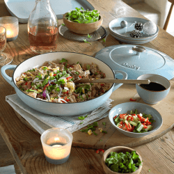 Image showing the Cast Iron Shallow Casserole Dish, D30 x H13cm, Cobalt Blue product.