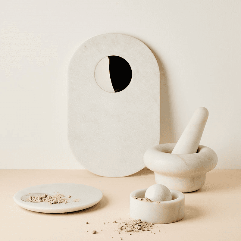 Stone Chopping Board, L42 x W27cm, White