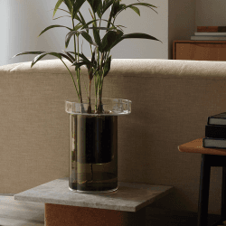 Image showing the Balcony Self Watering Planter, H35 x W26cm, Clear & Olive Green product.