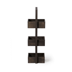 Image showing the Mezza 3 tier caddy, H84 x W22 x D26cm, Dark Brown product.