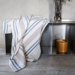 Image showing the Iris Throw, H215cm x W130cm, Blue/Rusty Red product.