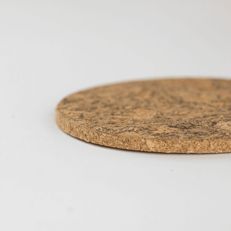 Cork Set of 4 Coasters, D10cm, Natural