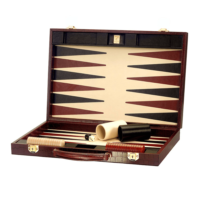 Backgammon Set, L45 x W30cm, Amazon Brown Croc