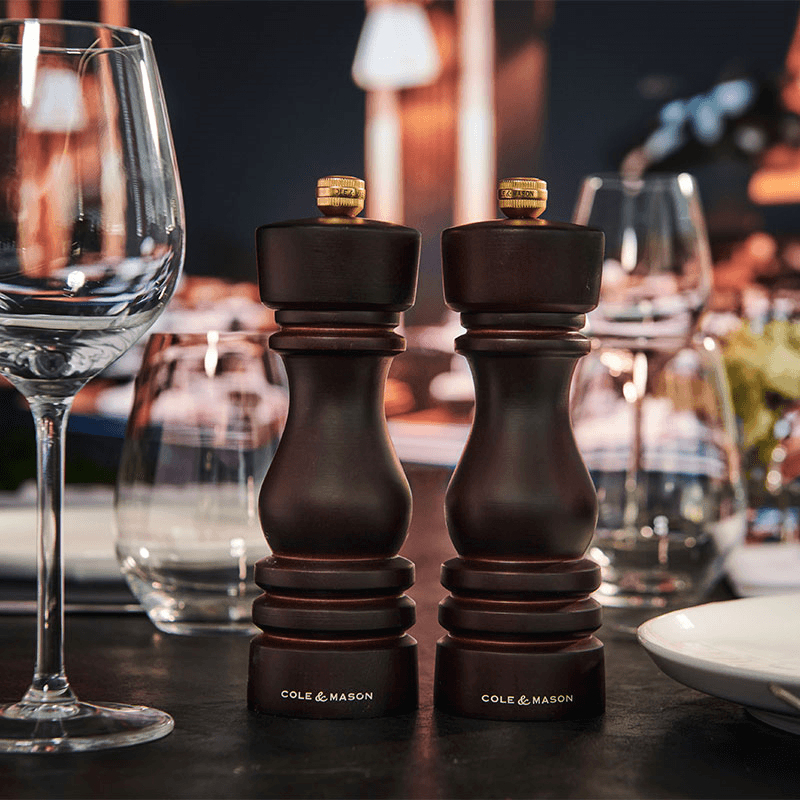 London Salt & Pepper Mills, 180mm, Chocolate Wood