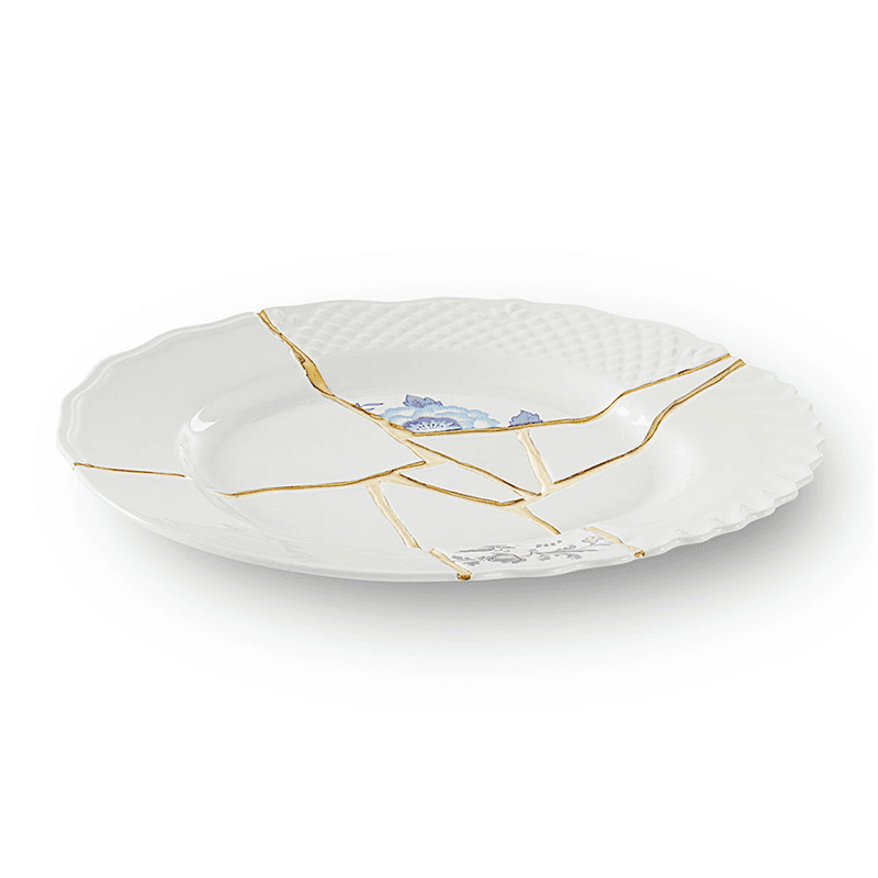 Kintsugi - No3 Dinner plate, 27.5cm, white/gold