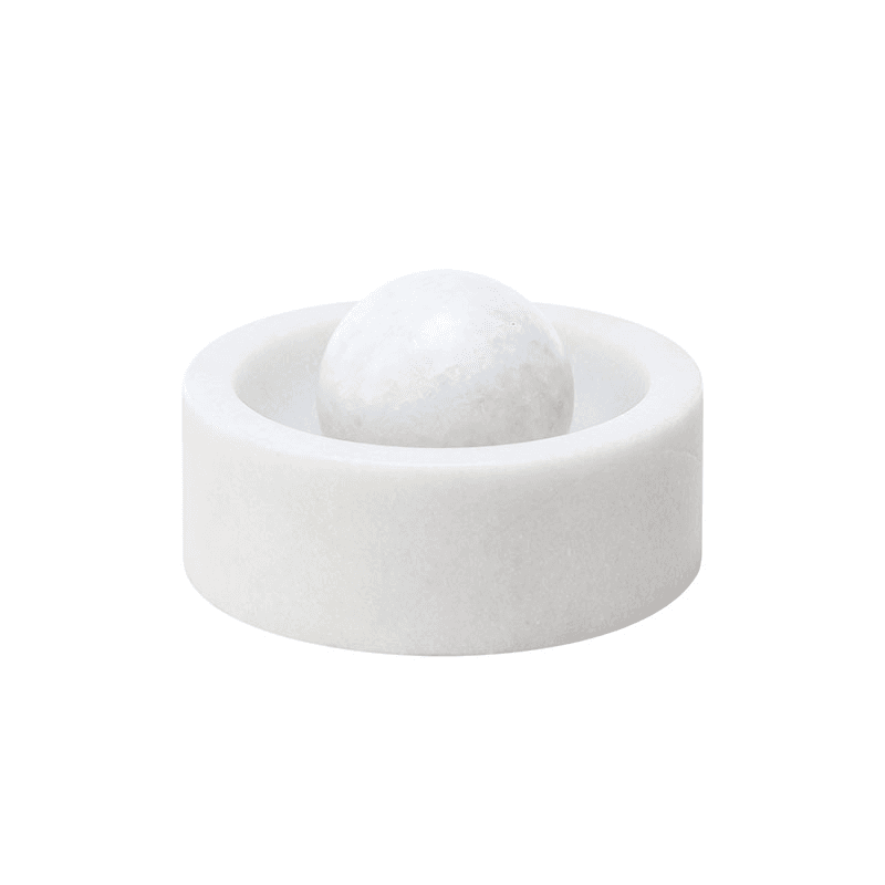 Stone Spice Grinder, L12 x W12 x H8cm, White