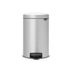 Image showing the New Icon Plastic bucket pedal bin, 12 litre, Metallic Grey product.