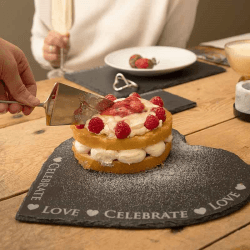 Image showing the Love & Celebrate Slate Serving Board, L30cm x W30cm, Black product.