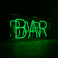 Image showing the Neon Box Bar Glass Sign, H38 x W19cm, Green product.