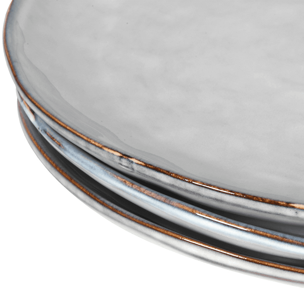 Flax Set of 4 Dinner Plates, D29cm, White