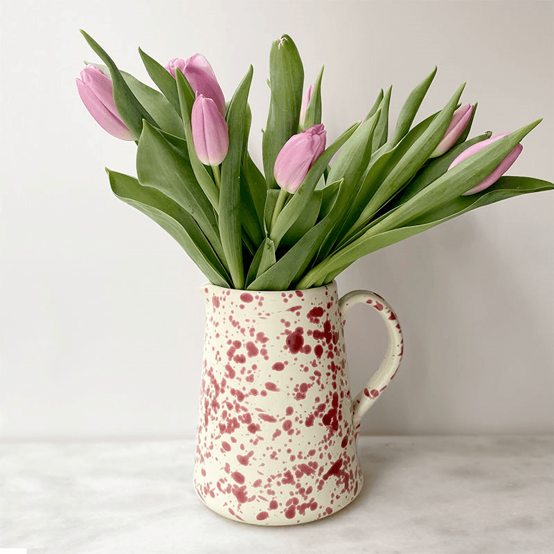 Splatter Jug, H14cm, Cranberry