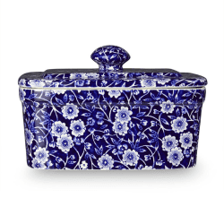 Image showing the Calico Butter Dish, L16.5 x W11 x H10cm, Blue product.