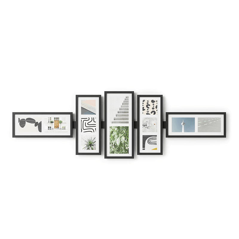 Shuffle Set of 5 Photo Frames, Black