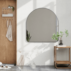 Image showing the Hubba Arched Mirror, 87 x 92cm, Titanium product.