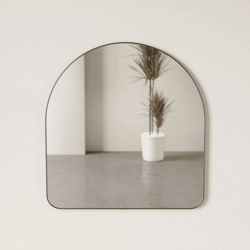 Hubba Arched Mirror, 87 x 92cm, Titanium