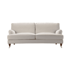 Image showing the Bluebell, Three Seat, Taupe Brushed Linen Cotton, English Oak Legs with Bronze Castor, Taupe product.